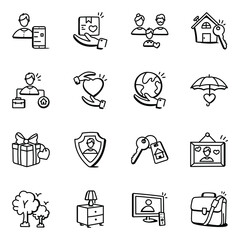 Set of Family Life Doodle Icons

