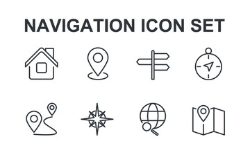 navigation set icon, isolated navigation set sign icon, vector illustration