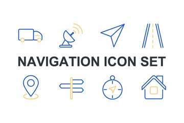 navigation set icon, isolated navigation set sign icon, vector illustration