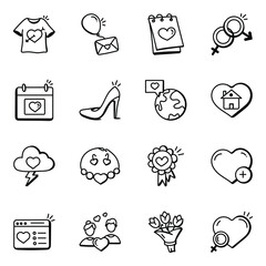 Pack of Dating Doodle Icons 

