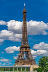 Fototapeta premium The Eiffel Tower is a wrought-iron lattice tower on the Champ de Mars in Paris.