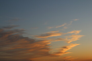 sunset sky with clouds