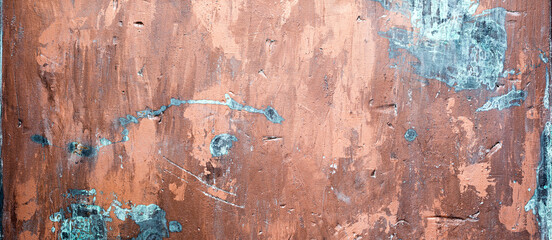 Copper-like artistic texture background with acid aged effect