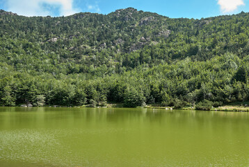 Small lake in the municipality of Ferriere called black lake, Piacenza, Italy