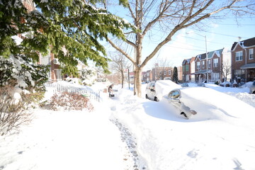 Winter street in New York City