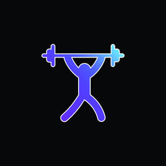 Barbell blue gradient vector icon