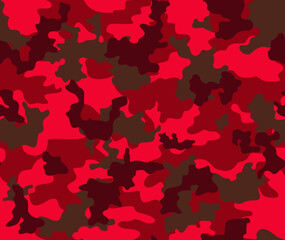 Camouflage vector red seamless pattern, modern texture, stylish print.
