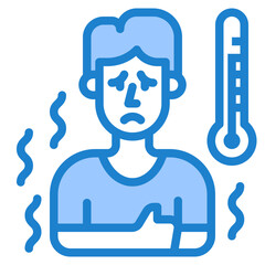 thermometer blue style icon