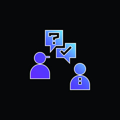 Ask blue gradient vector icon