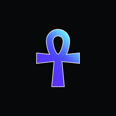 Ankh blue gradient vector icon
