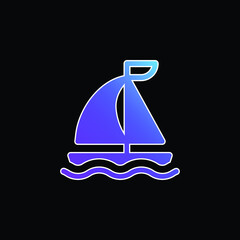 Boat blue gradient vector icon