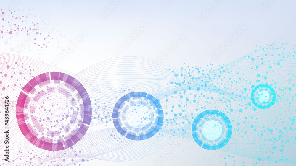 Poster big data visualization background. modern futuristic virtual abstract background. science network pa