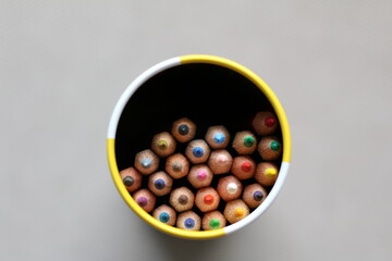 pencils on white background