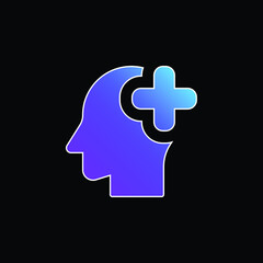 Brain Organ blue gradient vector icon