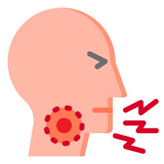 cough flat style icon