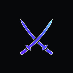 2 Katanas blue gradient vector icon