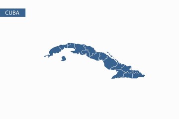 Cuba blue map detailed vector.