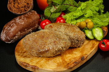 Homemade roasted cutlet minced meat
