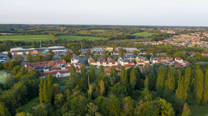 Aerial view of Cowdray Avenue, Colchester, Essex, England, UK
