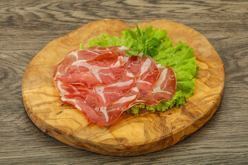 Smoked pork neck slices snack