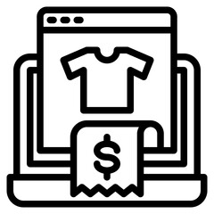 reciept outline style icon