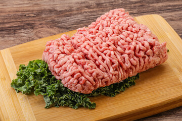 Raw pork minced meat for cooking
