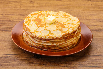 Stack of Russian traditonal pancakes