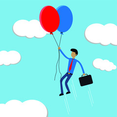 businessman with balloons