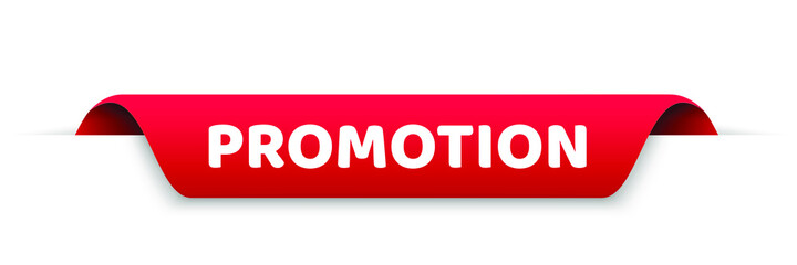 promotion red vector banner. promotion sign illustration