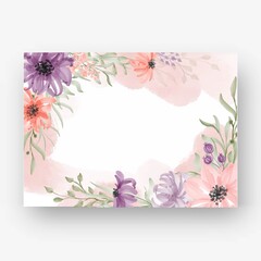 beautiful flower frame with watercolor flower