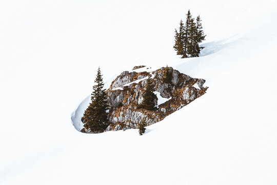 Minimalist Winter Rock Landscape 