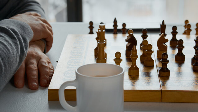 Two men playing chess.