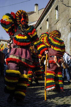 A crowd of scary masks 