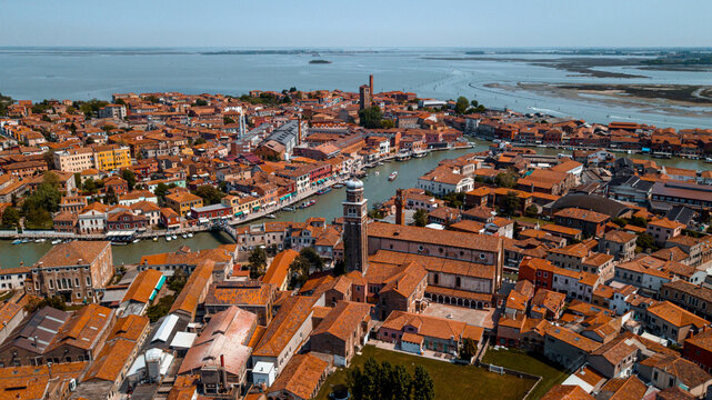 Venice historical center overhead view