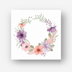 beautiful watercolor flower wreath