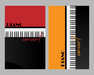 Piano Concert. Vector illustration. Concert invitation, flyer, poster, banner. Various applications are possible.