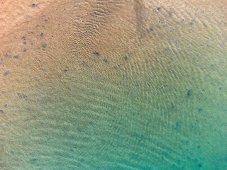 Sea Aerial view, Top view,amazing nature background.The color of the water and beautifully bright. Azure beach  at sunny day.flying drone,sea view