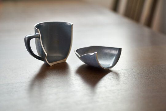 Broken coffee cup