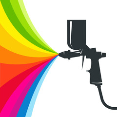Spray gun for painting and colored drops of paint