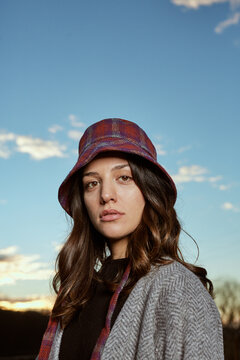 Portrait Of A Woman Looking Directly At The Camera