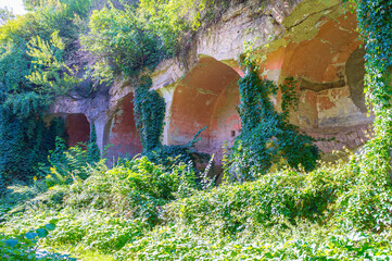 The ruined rampart of old  defensive fort, Fort Tarakaniv, Dubno, Ukraine