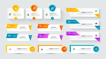 Vector infographic element collection for presentation.	
