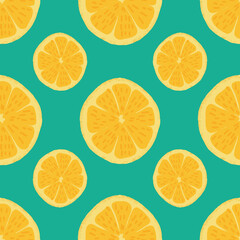 Fruity citrus fruit vector seamless repeat pattern print background