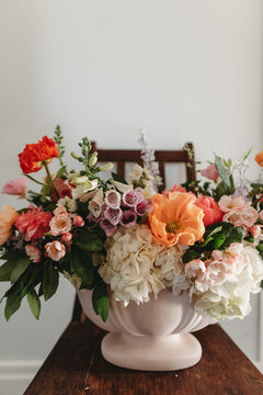 flowers on a chair 
