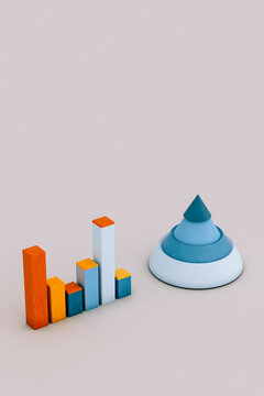 blue and orange infographics on grey background.