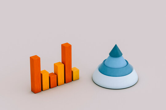 blue and orange infographics on grey background.