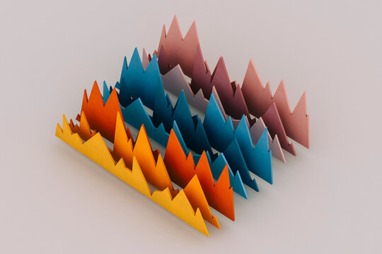 orange, pink, and blue Performance charts on grey background.