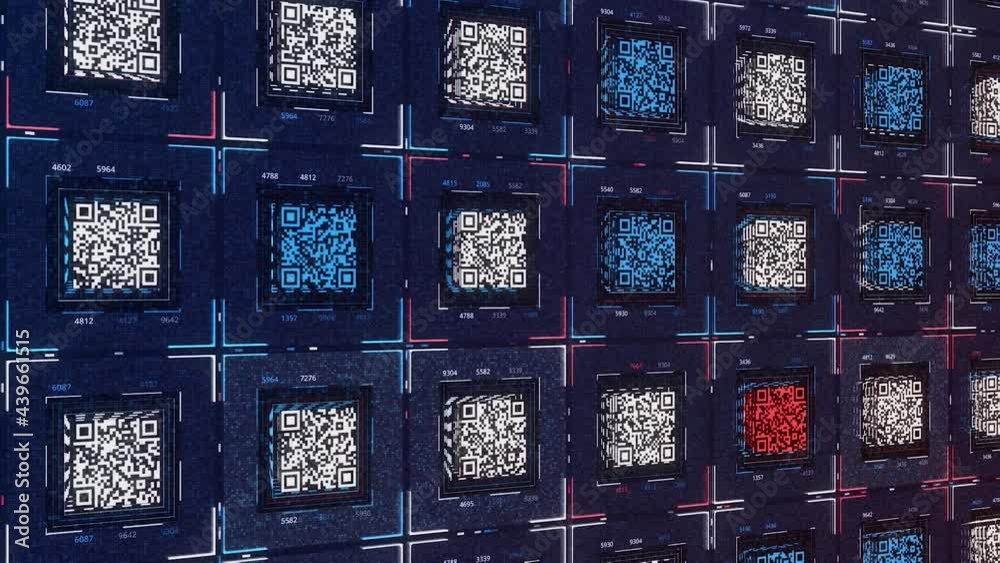 Aufkleber colorful qr codes. animation. information storage with various qr codes for quick access to data. ba