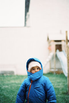 Girl outdoors in the snow