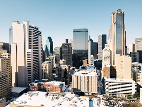 Dallas winter skyline